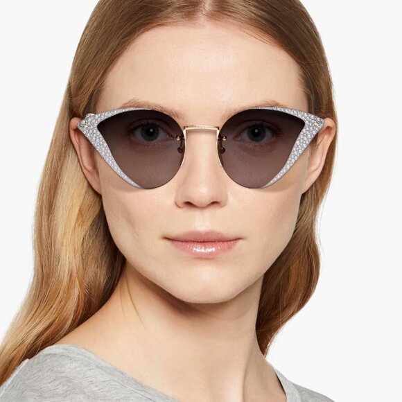 GUCCI SUNGLASSES GG0898S HOLLYWOOD FOREVER CRYSTAL CAT EYE ACETATE $1,200 - Picture 2 of 14